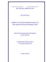 nghiên cứu xây dựng phương án quản lý chất thải nguy hại tại tỉnh bắc giang