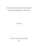 Designing and synthesis of shape memory polymers for biomedical application 