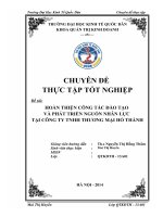 Hoàn thiện công tác đào tạo và phát triển nguồn nhân lực tại Công ty TNHH Thương Mại Hồ Thành