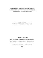 Axisymmetric and three dimensional lattice boltzmann models and their applications in fluid flows