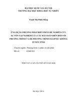 Tóm tắt luận án tiến sĩ ứng dụng phương pháp biến phân để nghiên cứu sự tồn tại nghiệm của các bài toán biên đối với phương trình và hệ phương trình elliptic không tuyến tính