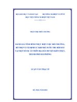 Đánh giá tình hình thực hiện việc bồi thường, hỗ trợ và tái định cư nhà nước thu hồi đất tại một số dự án trên địa bàn huyện kiến thụy, thành phố hải phòng