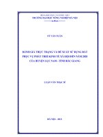 Đánh giá thực trạng và đề xuất sử dụng đất phục vụ phát triển kinh tế xã hội đến năm 2020 của huyện lục nam, tỉnh bắc giang