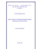 PHÂN cấp QUẢN lý THUẾ đối với DOANH NGHIỆP TRÊN địa bàn TỈNH hải DƯƠNG