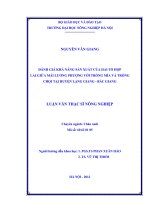 Đánh giá khả năng sản xuất của hai tổ hợp lai giữa mái lương phượng với trống mía và trống chọi tại huyện lạng giang, bắc giang