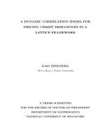 A dynamic correlation model for pricing credit derivatives in a lattice framework 