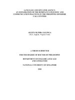 Language and situated agency an exploration of the dominant linguistic and communication practices in the philippine offshore call centers 