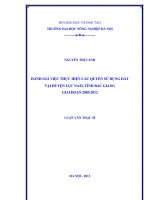 Đánh giá việc thực hiện các quyền sử dụng đất tại huyện lục nam, tỉnh bắc giang giai đoạn 2005 2012