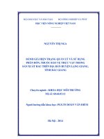 Đánh giá hiện trạng quản lý và sử dụng phân bón, thuốc bảo vệ thực vật trong sản xuất rau trên địa bàn huyện lạng giang, tỉnh bắc giang