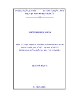 ĐÁNH GIÁ THỰC TRẠNG bồi THƯỜNG GIẢI PHÓNG mặt BẰNG KHI NHÀ nước THU hồi đất tại một số dự án ĐƯỜNG GIAO THÔNG TRÊN địa bàn TỈNH HƯNG yên
