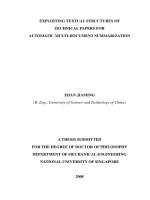 Exploiting textual structures of technical papers for automatic multi document summarization 
