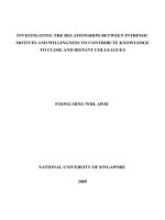 Investigating the relationships between intrinsic motives and willingness to contribute knowledge to close and distant colleagues 