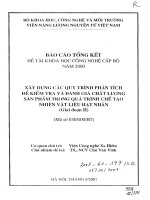 Xây dựng các quy trình phân tích để kiểm tra và đánh giá chất lượng sản phẩm trong quá trình chế tạo nhiên vật liệu hạt nhân (giai đoạn II)