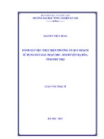 Đánh giá việc thực hiện phương án quy hoạch sử dụng đất giai đoạn 2001 2010 huyện hạ hoá, tỉnh phú thọ