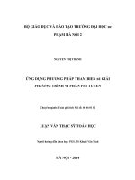 Luận văn ứng dụng phương pháp tham biến bé giải phương trình vi phân phi tuyến