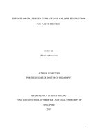 Effects of grape seed extract and calorie restriction on aging process 