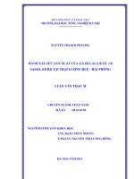 Đánh giá sức sản xuất của gà ri lai (1 8 LP, 1 8 sasso, 6 8 RI) tại trại lượng huệ hải phòng