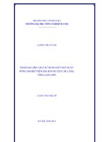 Đánh giá việc hiệu quả sử dụng đất sản xuất nông nghiệp trên địa bàn huyện chi lăng, tỉnh lạng sơn