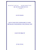 quản lý nhà nước về hành nghề y tư nhân trên địa bàn thành phố bắc ninh, tỉnh bắc ninh