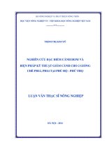 nghiên cứu đặc điểm cành hom và biện pháp kỹ thuật giâm cành cho 2 giống chè ph12, ph14 tại phú hộ   phú thọ
