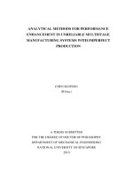 Analytical methods for performance enhancement in unreliable multistage manufacturing systems with imperfect production 