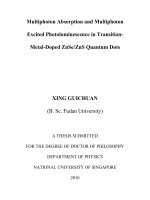 Multiphoton absorption and multiphoton excited photoluminescence in transition metal doped znsezns quantum dots 