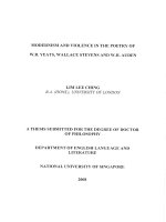 Modernism and violence in the poetry of w b yeats, wallace stevens and w h  auden 