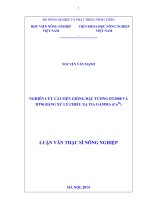 nghiên cứu cải tiến giống đậu tương dt2008 và dt96 bằng xử lý chiếu xạ tia gamma (co60)