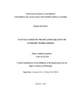 AN EVALUATION OF TRANSLATION QUALITY OF LITERARY WORKS