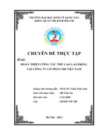 Hoàn thiện công tác thù lao lao động tại Công ty cổ phần 568 Việt Nam