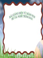 Bài giảng điện tử mầm non lớp Chồi đề tài Nghề trồng rau