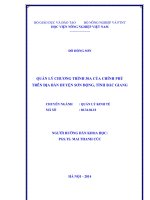 quản lý chương trình 30a của chính phủ trên địa bàn huyện sơn động, tỉnh bắc giang