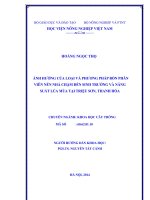 ảnh hưởng của loại và phương pháp bón phân viên nén nhả chậm đến sinh trưởng và năng suất lúa mùa tại triệu sơn, thanh hóa