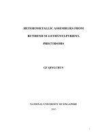 Heterometallic assemblies from ruthenium 4 ethynylpyridyl precursors 