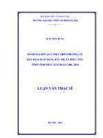 Đánh giá kết quả thực hiện phương án quy hoạch sử dụng đất thị xã phúc yên, tỉnh vĩnh phúc giai đoạn 2006 2010