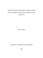 Fabrication of 3d photonic crystals with self assembled colloidal spheres as the template 