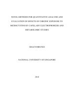 Novel methods for quantitative analysis and evaluation of effects of chronic exposure to microcystins by capillary electrophoresis and metabolomic studies 