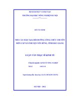 Nhu cầu đào tạo, bồi dưỡng công chức chuyên môn cấp xã ở huyện yên dũng, tỉnh bắc giang