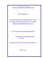 Giải pháp thúc đẩy hoạt động khuyến công của trung tâm khuyến công và tư vấn phát triển công nghiệp tỉnh bắc giang
