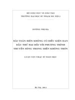 Bài toán biên không có điều kiện ban đầu thứ hai với phương trình truyền sóng trong miền không trơn