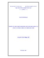 NGHIÊN cứu PHÁT TRIỂN THỊ TRƯỜNG TIÊU THỤ THÓC GIỐNG của CÔNG TY cổ PHẦN GIỐNG cây TRỒNG băc NINH