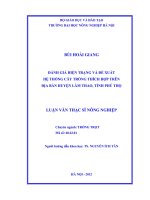 Đánh giá hiện trạng và đề xuất hệ thống cây trồng thích hợp trên địa bàn huyện lâm thao, tỉnh phú thọ