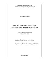 Một số phương pháp lặp giải phương trình phi tuyến