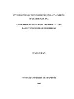 Investigation of new properties and applications of quadruplex DNA and development of novel oligonucleotide based topoisomerase i inhibitors 