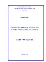 Ứng dụng công nghệ GPS để thành lập lưới địa chính huyện yên dũng, tỉnh bắc giang