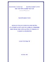 ĐÁNH GIÁ NĂNG SUẤT SINH sản, SINH TRƯỞNG của tổ hợp LAI GIỮA lợn nái LANDRACE, YORKSHIRE PHỐI với đực PIDU NUÔI tại CÔNG TY TNHH đầu tư và DỊCH vụ LINH PHƯƠNG
