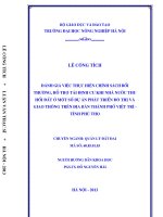 Đánh giá việc thực hiện chính sách bồi thường, hỗ trợ tái định cư khi nhà nước thu hồi đất ở một số dự án phát triển đô thị và giao thông trên địa bàn thành phố việt trì tỉnh phú thọ