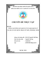 Nâng cao năng lực quản lý của Ban quản lý các dự án xây dựng Thị xã Từ Sơn, tỉnh Bắc Ninh