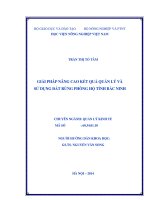 giải pháp nâng cao kết quả quản lý và sử dụng đất rừng phòng hộ tỉnh bắc ninh