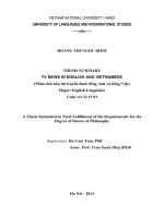 THESIS SUMMARY TV news in english and vietnamese